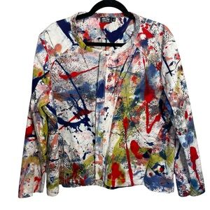 Art of Cloth Paint Splatter Jacket Full Zip Size XL